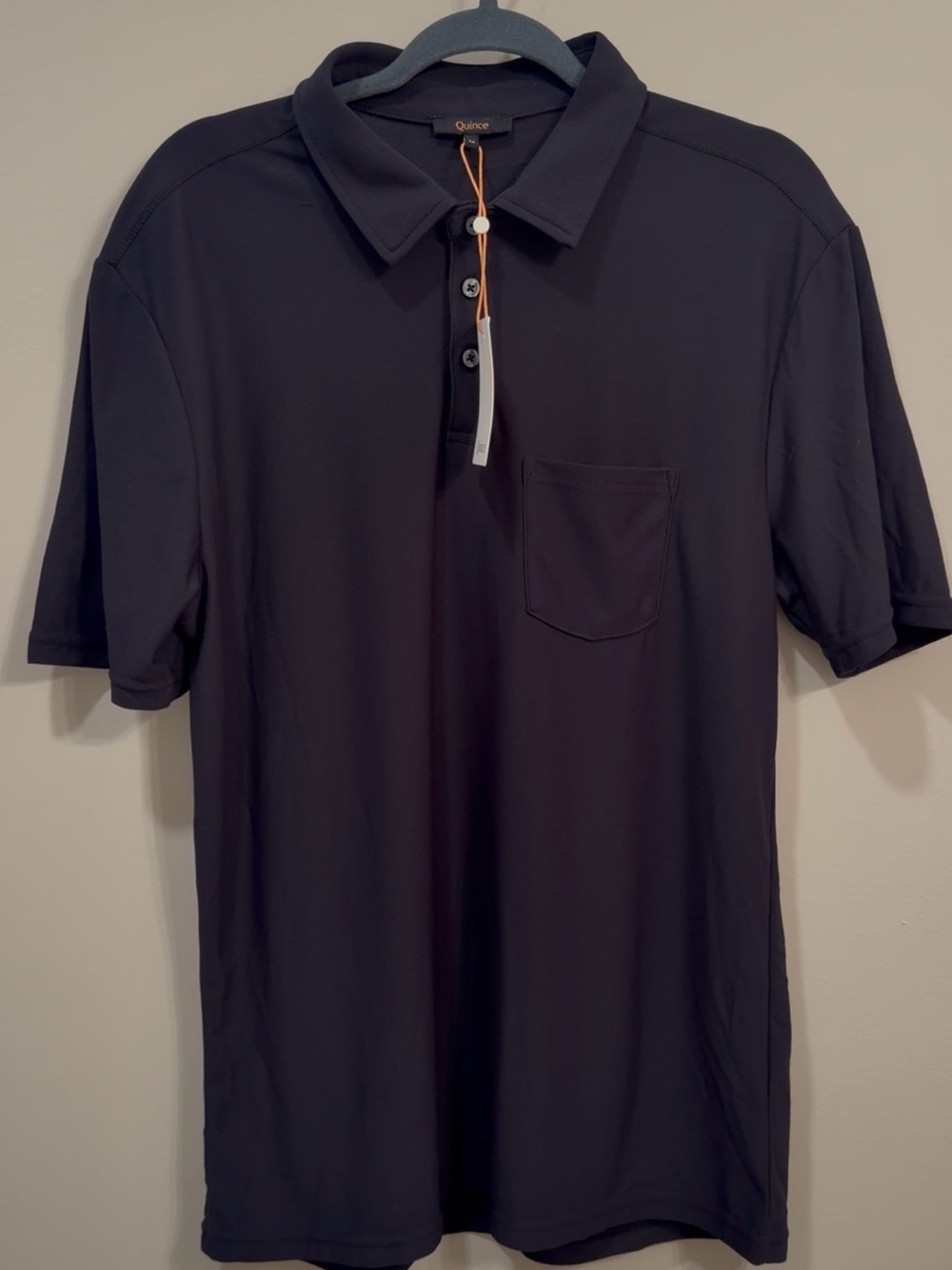 Quince ProPique Performance Polo Men's M Black Short Sleeve